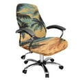 thumbnail image 1 of HELLHERO Hawaii Beach Palm Tree Print Office Chair Slipcovers Spandex, Elastic High Back Office Seat Cover, Dustproof Computer Chair Cover Size L, 1 of 7