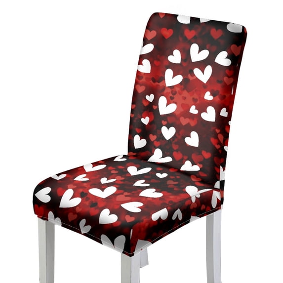 Patterned Heartd HELLHERO Heart Pattern Romance Polyester Fabric Dining Chair Cover with ...