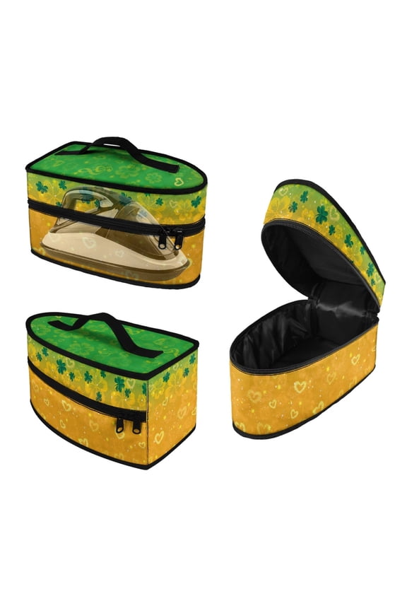 Heart-Shaped Clover Pattern Travel Steamer Storage Bag Easy to Store and Carry Protective Valentines Day, Case Only