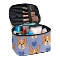 thumbnail image 1 of HELLHERO Heart-Shaped Corgi Pattern Multi-Purpose Cosmetic Toiletry Bag Multifunction Large Makeup Organizer Zipper Gifts for Mom, 1 of 6