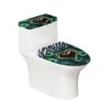 thumbnail image 1 of HELLHERO Heart-Shaped Leopard Print Pattern Elastic Bottom Soft Lid Cover Set for Toilet, Polyester, Dust-Proof Toilet Seat Cover Set, Elastic Edge, Easy to Install, 1 of 8