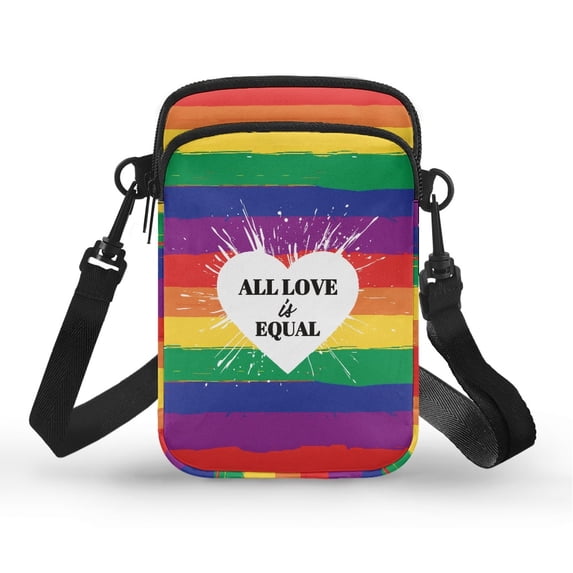 HELLHERO Heart and Rainbow Pattern Design Double Layer Shoulder Bag for Women, Daily Use