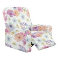 thumbnail image 1 of HELLHERO Hibiscus Print Reclining Stretch Sofa Slipcover 4 Piece Recliner Cover 1 Seat Extra Large Cover for Recliner Chair with Foot Rest, 1 of 8