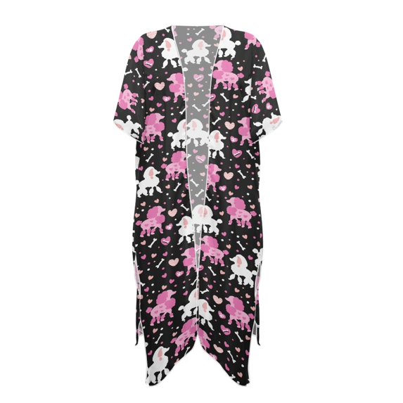 HELLHERO High Quality Fabrics Bathing Suit Cover Up for Beach Lightweight Loose Poodle Pattern