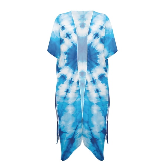 HELLHERO High Quality Fabrics Bathing Suit Cover Up for Beach Short Sleeve Casual Tie-Dye