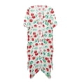 thumbnail image 1 of HELLHERO High Quality Fabrics Bathing Suit Cover Up for Beach Short Sleeve Long Cardigan Cherry Daisy, 1 of 6
