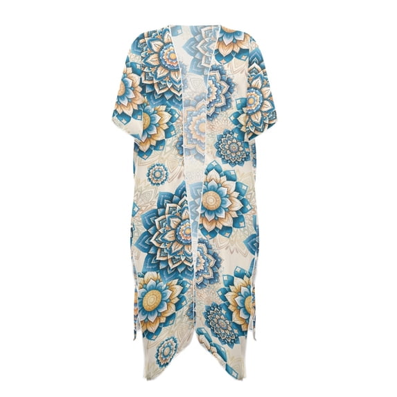 HELLHERO High Quality Fabrics Bathing Suit Cover Up for Beach Vacation Lightweight Free Size Beach Cover Up Datura Flower