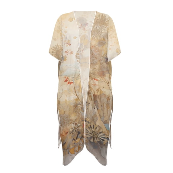 HELLHERO High Quality Fabrics Bathing Suit Cover Up for Resort Breathable Loose Lush Floral Arch Painting