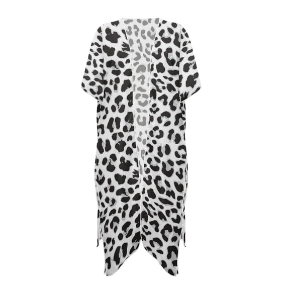 HELLHERO High Quality Fabrics Beach Kimono for Pool Breathable Free Size Bathing Suit Cover Up Leopard Print Glamour