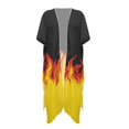 thumbnail image 1 of HELLHERO High Quality Fabrics Long Kimono Swimsuit Cover Up for Vacation Breathable Free Size Bathing Suit Cover Up Flame Design, 1 of 6