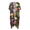 thumbnail image 1 of HELLHERO High Quality Fabrics Long Kimono Swimsuit Cover Up for Vacation Casual Free Size Women's Swimsuit Coverups Mushroom Pattern, 1 of 6