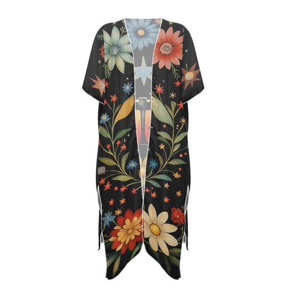 HELLHERO High Quality Fabrics Swim Coverup for Resort Breathable Loose Ladybug Floral Pattern