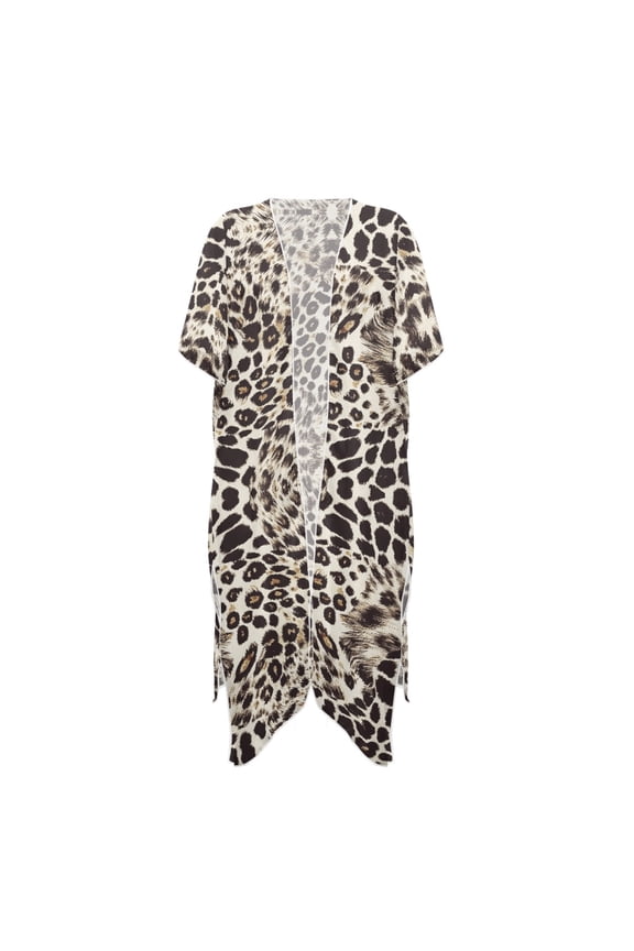 High Quality Fabrics Womens Kimono Swimsuit Cover Ups for Summer Quick Dry Lightweight Leopard Print Pattern