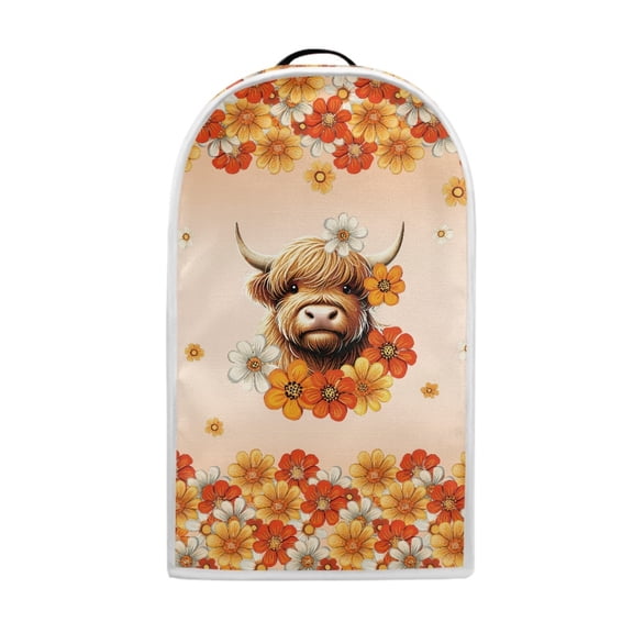 HELLHERO Highland Cattle Flowers Blender Dust Cover for Kitchen Counter Reusable