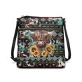 thumbnail image 1 of HELLHERO Highland Cow Sunflowers Shoulder Bag, Water-Resistant Purse Satchel PU Leather Adjustable Shoulder Strap Crossbody Bag for Outdoor Activities Weekend Activities, 1 of 7