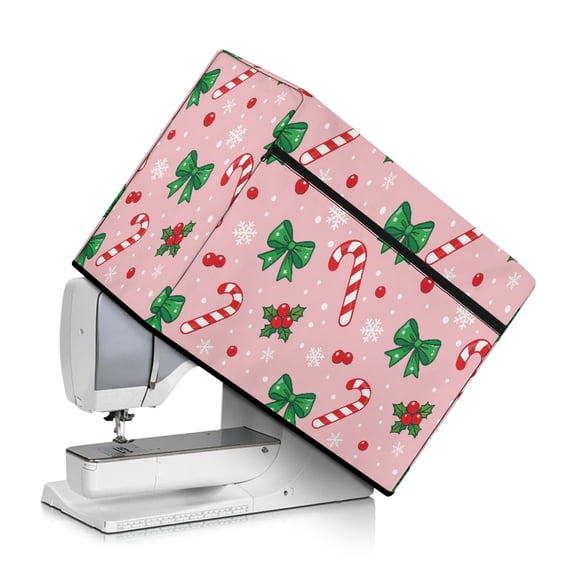 HELLHERO Holiday Candy Pattern Sewing Machine Cover for Extra Accessories Foldable for Housewife