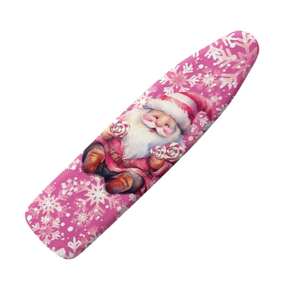 HELLHERO Hook and Loop Fasteners Iron Pad Board Cover Hook and Loop Fastener Strap Easy Install 15 x 54 inch Easy Placement Pink Snowflakes Father Christmas