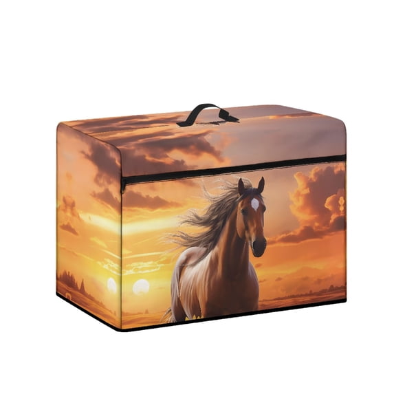 HELLHERO Horse Pattern Sewing Machine Cover with Pocket to Store Accessories Dustproof Cover Home and Shop Sewing Equipment Protection