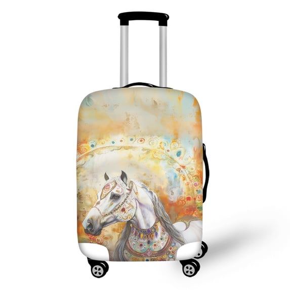 HELLHERO Horse Suitcase Sleeve Anti Dust Washable Polyester Ammonia Suitcase Cover for Travel Business Trip