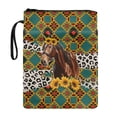 thumbnail image 1 of HELLHERO Horse and Sunflower Zipper Bag Book Cover Sleeve Pouch for Waterproof Book Cover Carrying Case Polyester Fabric with Decorative Design and Zipper, 1 of 8