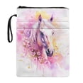 thumbnail image 1 of HELLHERO Horse and Cherry Blossom Pattern Zipper Bag, 11.4 Inch X 8.66 Inch with Washable for Classic Book Sleeve, Book Storage Bag Gift, 1 of 8