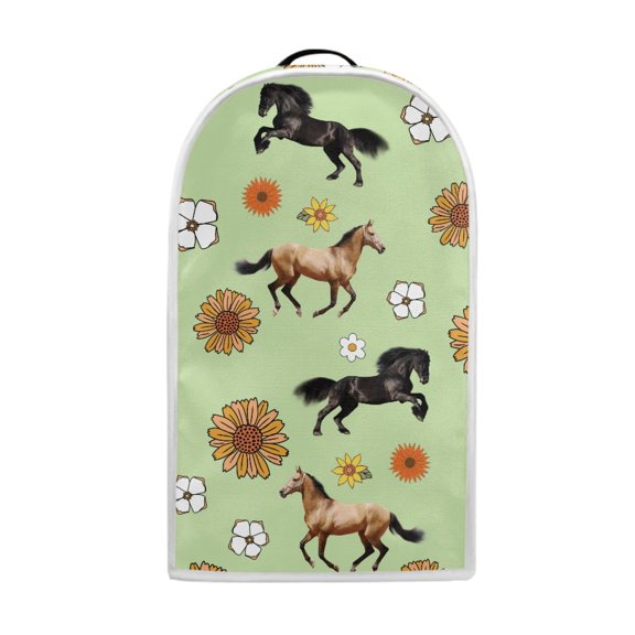 HELLHERO Horse and Flower Pattern Food Processor Cover Easy to Install Kitchen Appliance Protections for Home Kitchen