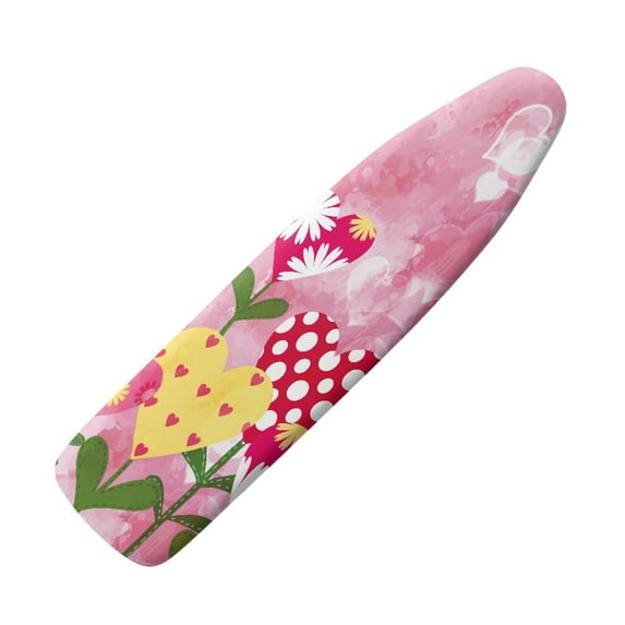 HELLHERO Household Iron Board Covers, Heart-shaped Flower Print Ironing Board Cover Protector Standard Size, Decorative Covers for Ironing Board Non Stick Stain Scorch Resistant