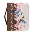 thumbnail image 1 of HELLHERO Hummingbird Cherry Blossom Pattern Bible Carrying Case for Christian Prayer Church, Protective Bible Book Carry Bag PU Leather Waterproof Bible Cover, 1 of 12