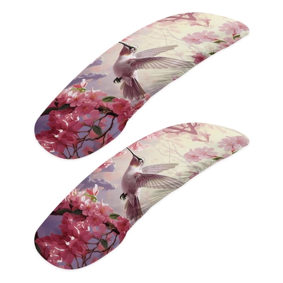 HELLHERO Hummingbird Cherry Blossom Print Office Chair Armrest Cover Stain Resistant, Office Chair Hand Rest Protector Stretchable Washable 2 Pcs, Easy Install