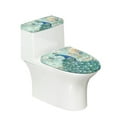 thumbnail image 1 of FORUDESIGNS Peacock Pattern Toilet Lid Cover and Toilet Tank Cover Set of 2, Stretch Bathroom Toilet Seat Covers Protector, Fits Most Round Elongated and Oblong Lids, 1 of 7