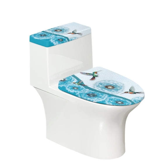 HELLHERO Hummingbird Elastic Edge Bathroom Seat Covers with Fits All Toilet Shapes