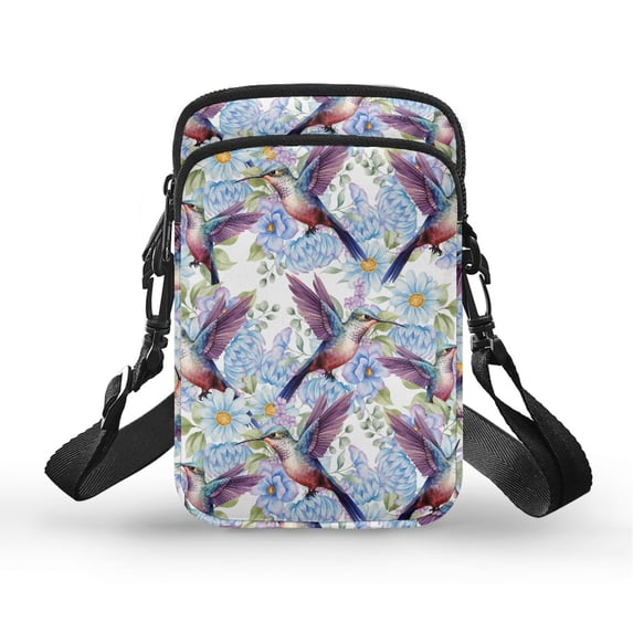 HELLHERO Hummingbird Floral Pattern Underarm Shoulder Bag Vintage, Lightweight for Travel, Outdoor Travel Daily Use