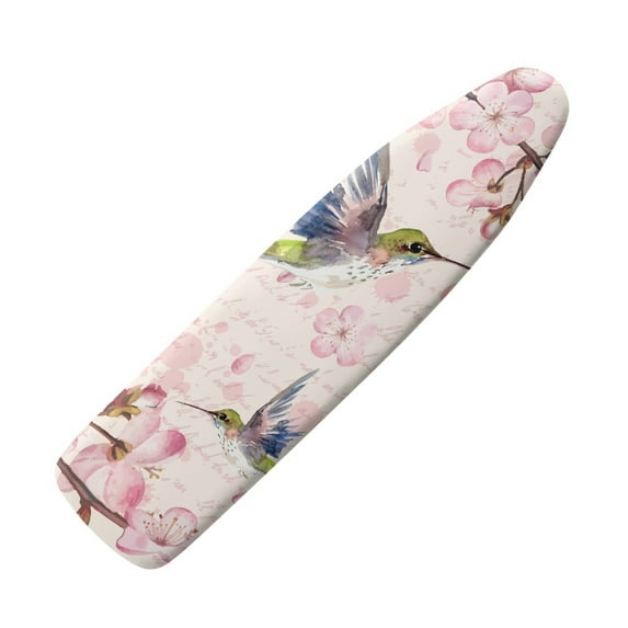 HELLHERO Hummingbird Flower Print Iron Board Cover, Ironing Protector for Ironing Board with Elastic Edge, Soft Comfortable Ironing Board Cover Protector Resist Scorching and Staining