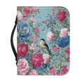 thumbnail image 1 of HELLHERO Hummingbird Flowers Pattern Book Holder Organizer Portable for Outdoor Study Daily Work Christian Prayer Study, PU Leather Large Capacity Bible Covers, 1 of 12