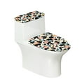 thumbnail image 1 of FORUDESIGNS Flower Cow Print 2 Pcs Toilet Lid Covers Set, Machine Washable Seat Covers, Bathroom Stretch Adjustable Toilet Lid Seat Protector Cover with Elastic Bottom, 1 of 8