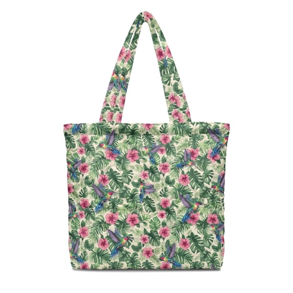 Polyester Cloth Backpack HELLHERO Hummingbird Hibiscus lightweight Quilted Shopping Bag for ...