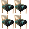 thumbnail image 1 of HELLHERO Hummingbird Mandala Flower Print Seat Covers for Dining Chairs, Dining Chair Cushion Slipcovers Set of 4, Chair Seat Slipcovers for Kitchen, Easy to Clean, 1 of 7