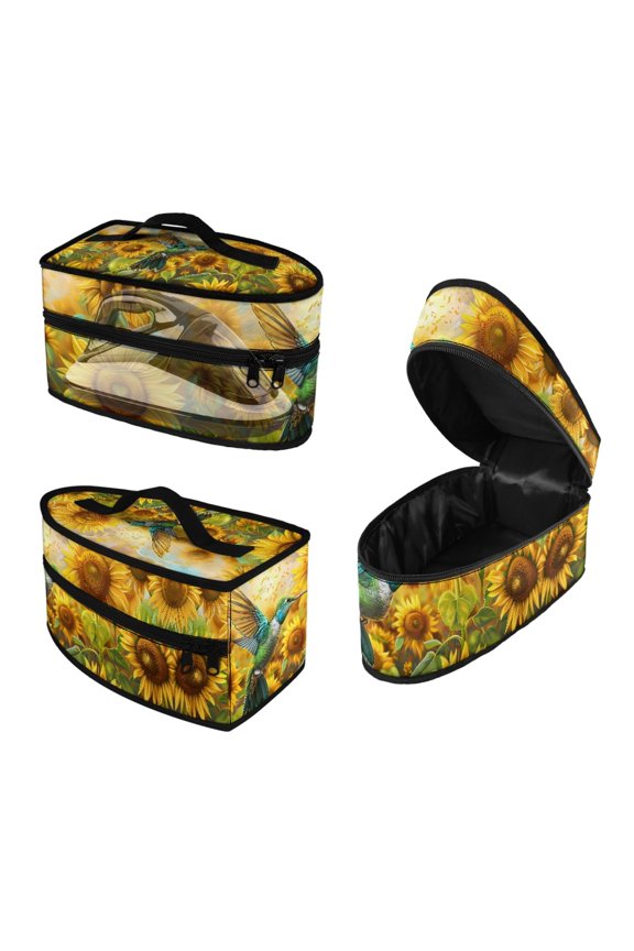 Hummingbird Sunflower Dustproof Travel Home Iron Storage Case with Smooth Zipper Durable & Protective Organizer Travel Iron Storage Holder Bag, Case Only