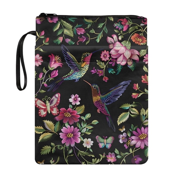 HELLHERO Hummingbirds and Butterflies 1pcs Bible Cover with Waterproof Book Lovers Gifts Bible Carrying Case Book Organzier Holder with Lightweight for Fater Book Cover Carrying Case