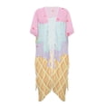 thumbnail image 1 of HELLHERO Ice Cream Cone Bathing Suit Cover Up Breathable Polyester Long Long Kimono Swimsuit Cover Up, 1 of 6
