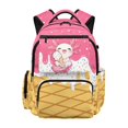 thumbnail image 1 of HELLHERO Ice Cream Pattern Design Breathable Backpack with Lightweight Multiple Compartments Bookbags, Large Capacity 17 Inch School Backpack for Back to School Sports, 1 of 8