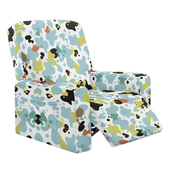 HELLHERO Ink Splash Print Recliner Sofa Cover 1 Seater Reclining Chair Covers, Recliner Sofa Slipcovers Breathable Dust-proof Lazyboy Covers Slipcover