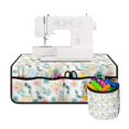 thumbnail image 1 of HELLHERO Ink and Wash Floral Patterns Sewing Machine Pad Fabric Polyester Waterproof with 4 Pockets Sewing Machine Mats for Travelling and Sewing Classes, 1 of 5