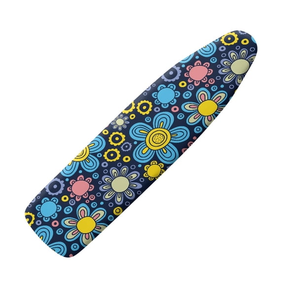 HELLHERO Iron Board Cover with Fade - Proof Dust - Proof Hook and Loop Fastener Strap for Iron Padding Cover Elastic Edge Dustproof Covers (Cartoon Flowers)