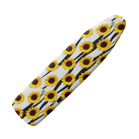 HELLHERO Iron Board Covers for Elastic Edges 15x54 Protective Covers Polyester Iron Padding Cover Hook and Loop Fasteners Sunflowers