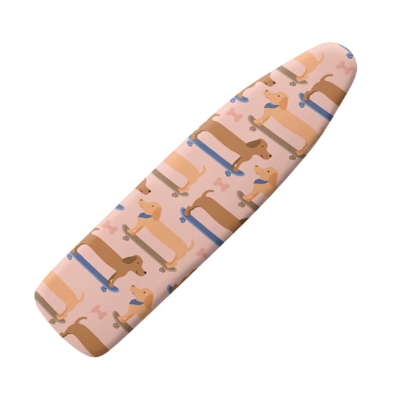 HELLHERO Iron Board Protective Cover Polyester Adjustable Elastic Edge Fit with Hook and Loop Fastener Straps Dust - Proof 15x54 Skate Dachshund