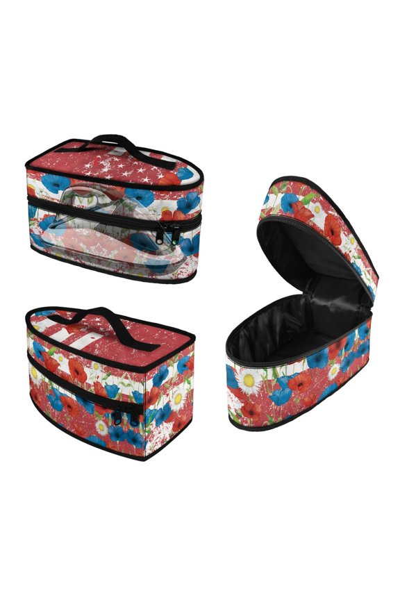 Iron Carry Case Star and Floral Pattern Handheld Portable Travel Steamer Storage Bag Holder Organizer Fits Outing, Case Only