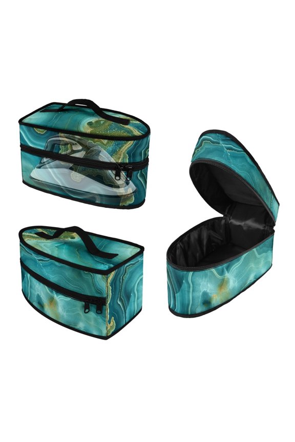 Iron Holder Bag Green Marble Texture Lightweight Organizer Universal for Most Iron, Case Only