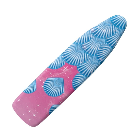 HELLHERO Iron Pad Board Cover 15" x 54" Non-Fading Adjustable Fastener Ironing Board Protector with One-Piece Cover for Easy Change Dustproof Covers Blue Seashells