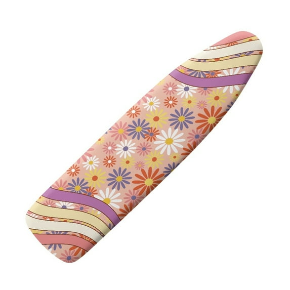 HELLHERO Iron Pad Covers 15x54 Inches Polyester with Adjustable Straps Fastener Straps for Home Laundry Room Use Pastel-toned Retro Striped Floral Style